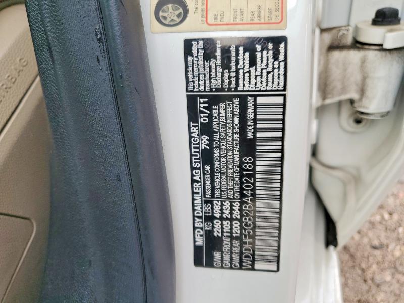 55322406 :رقم المزاد ، WDDHF5GB2BA402188 vin ، 2011 Mercedes-benz E مزاد بيع