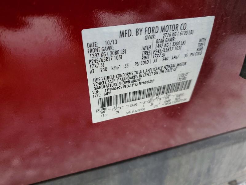 Aukcja sprzedaży 2014 Ford Explorer, vin: 1FM5K7B84EGB16632, numer aukcji: 54631396