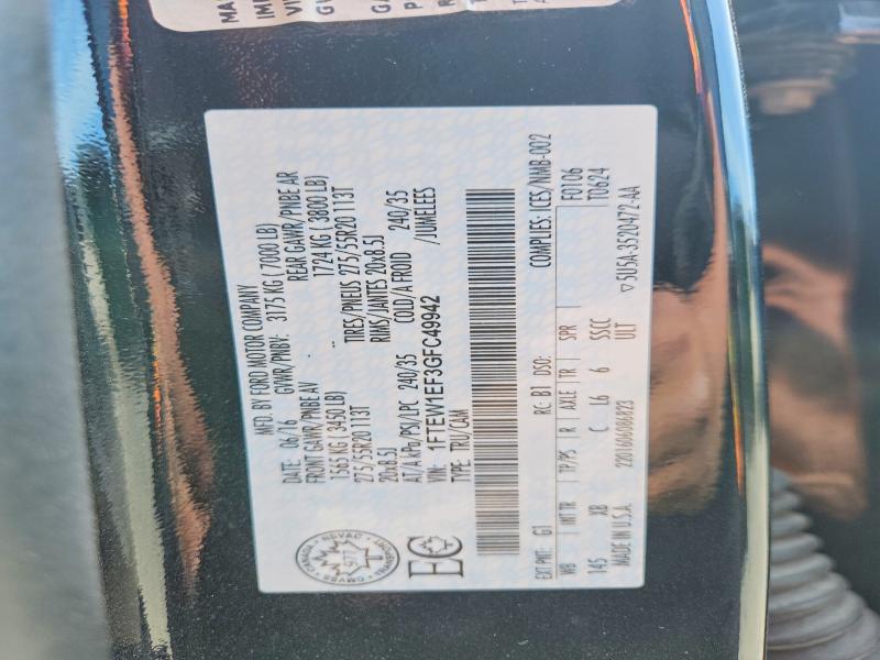 Продаж на аукціоні авто 2016 Ford F150, vin: 1FTEW1EF3GFC49942, номер лоту: 53535506