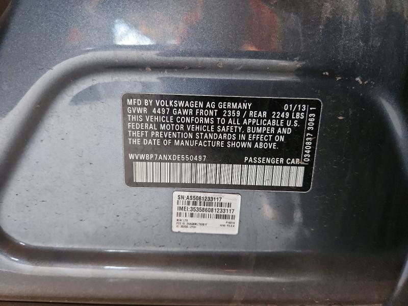 Продажа на аукционе авто 2013 Volkswagen Cc, vin: WVWBP7ANXDE550497, номер лота: 54743606