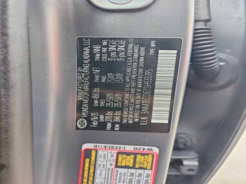 2025 Hyundai Tucson მანქანა იყიდება აუქციონზე, vin: 5NMJECDE7SH535195, აუქციონის ნომერი: 54074286