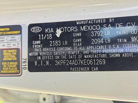 Aukcja sprzedaży 2019 Kia Forte, vin: 3KPF24AD7KE061269, numer aukcji: 48924736