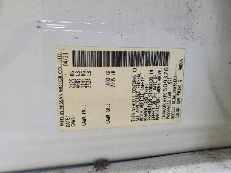 2023 Nissan Maxima მანქანა იყიდება აუქციონზე, vin: 1N4AA6CVXPC509376, აუქციონის ნომერი: 52152136