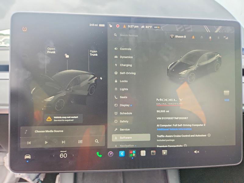 2021 Tesla Model Y მანქანა იყიდება აუქციონზე, vin: 5YJYGDEF7MF202067, აუქციონის ნომერი: 54651356