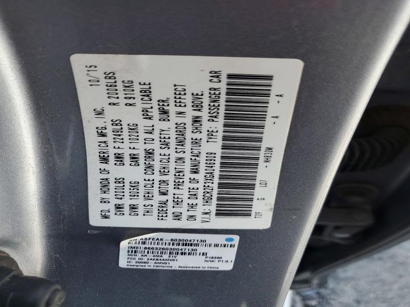 Продажа на аукционе авто 2016 Honda Accord, vin: 1HGCR2F3XGA046909, номер лота: 54206456