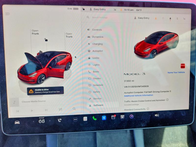 2022 Tesla Model 3 მანქანა იყიდება აუქციონზე, vin: 5YJ3E1EA1NF345939, აუქციონის ნომერი: 53061246