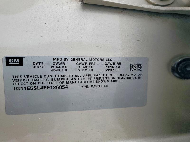 Продаж на аукціоні авто 2014 Chevrolet Malibu, vin: 1G11E5SL4EF126854, номер лоту: 52437966
