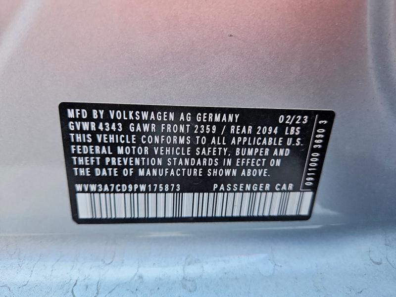 54536526 :رقم المزاد ، WVW3A7CD9PW175873 vin ، 2023 Volkswagen Gti مزاد بيع