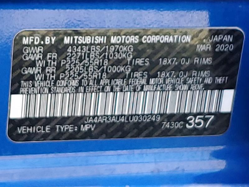 2020 Mitsubishi Outlander Sport მანქანა იყიდება აუქციონზე, vin: JA4AR3AU4LU030249, აუქციონის ნომერი: 54197286