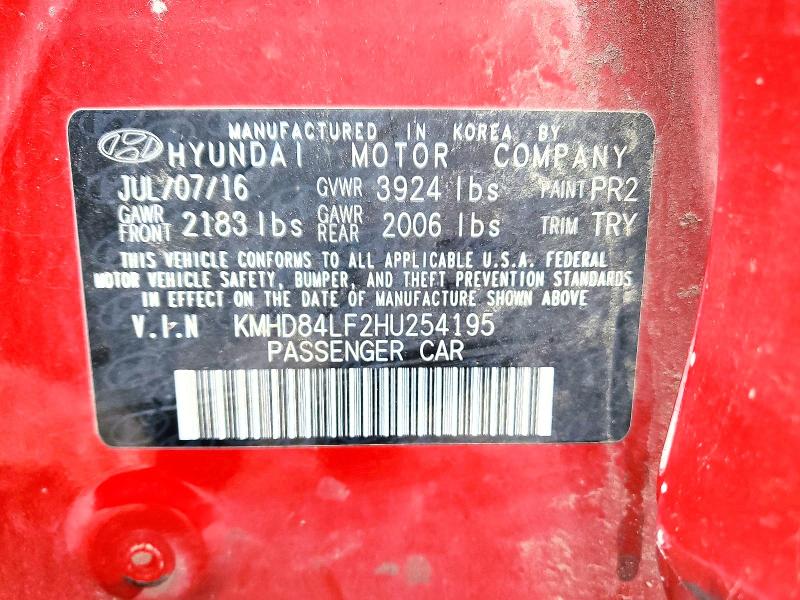 Продажа на аукционе авто 2017 Hyundai Elantra, vin: KMHD84LF2HU254195, номер лота: 53306016
