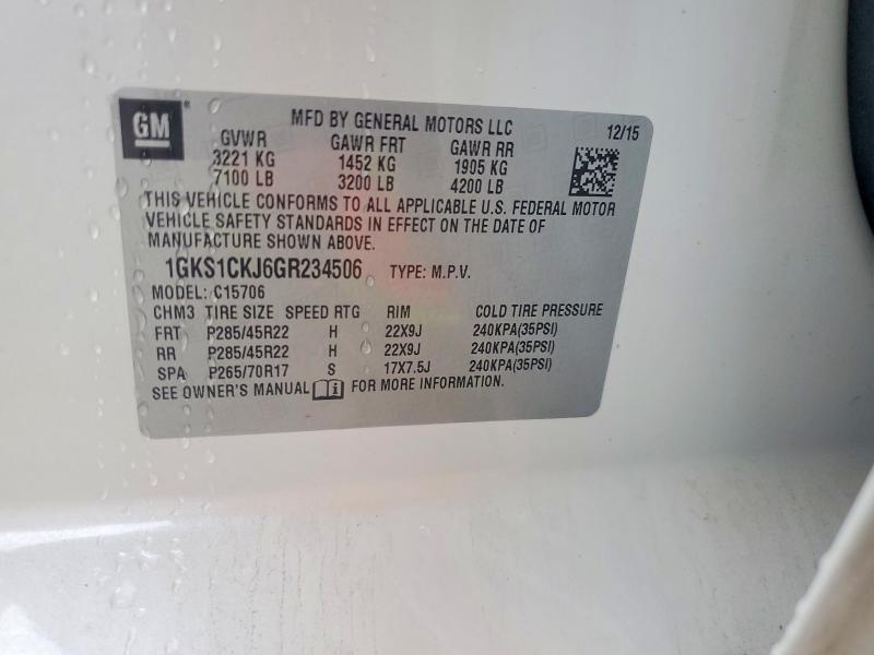 2016 Gmc Yukon მანქანა იყიდება აუქციონზე, vin: 1GKS1CKJ6GR234506, აუქციონის ნომერი: 54542646