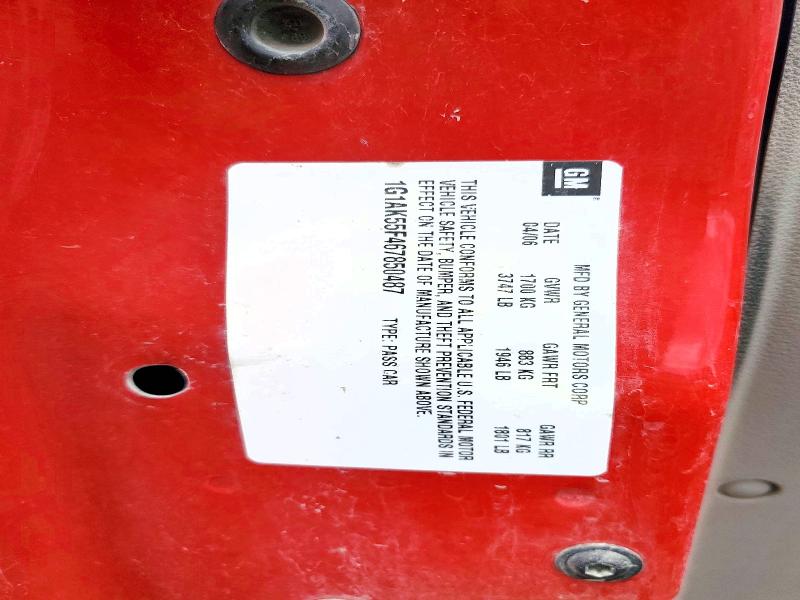 Продаж на аукціоні авто 2006 Chevrolet Cobalt, vin: 1G1AK55F467850487, номер лоту: 55504896