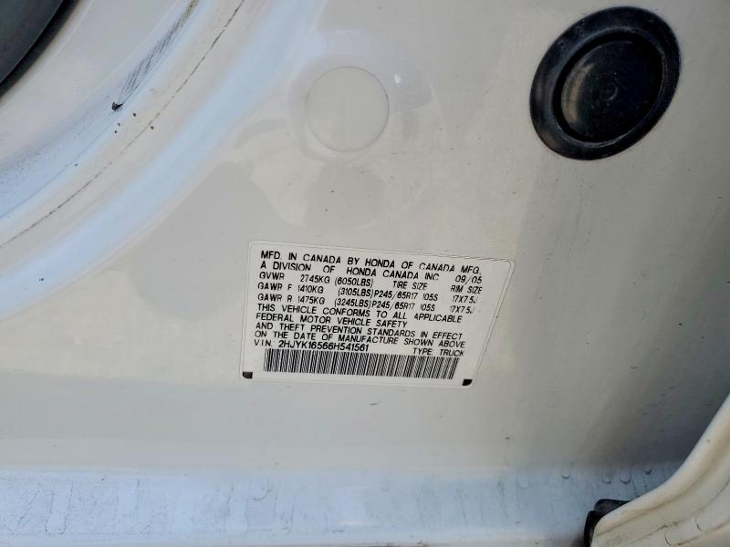 2006 Honda Ridgeline მანქანა იყიდება აუქციონზე, vin: 2HJYK16566H541561, აუქციონის ნომერი: 51912416