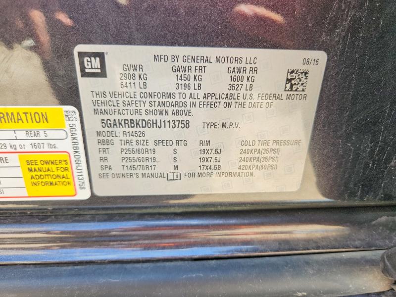 Продажа на аукционе авто 2017 Buick Enclave, vin: 5GAKRBKD6HJ113758, номер лота: 53315686