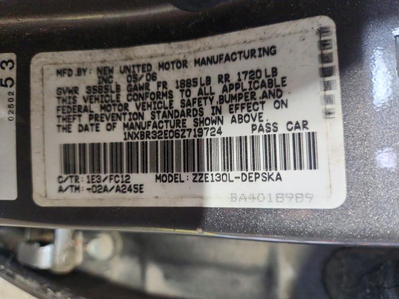 2006 Toyota Corolla მანქანა იყიდება აუქციონზე, vin: 1NXBR32E06Z719724, აუქციონის ნომერი: 55549966