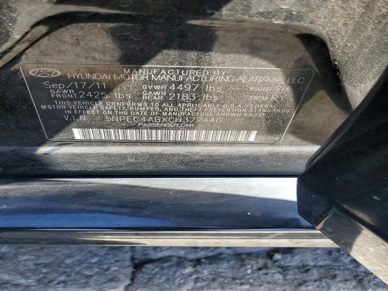 2012 Hyundai Sonata მანქანა იყიდება აუქციონზე, vin: 5NPEC4ABXCH377446, აუქციონის ნომერი: 53773016