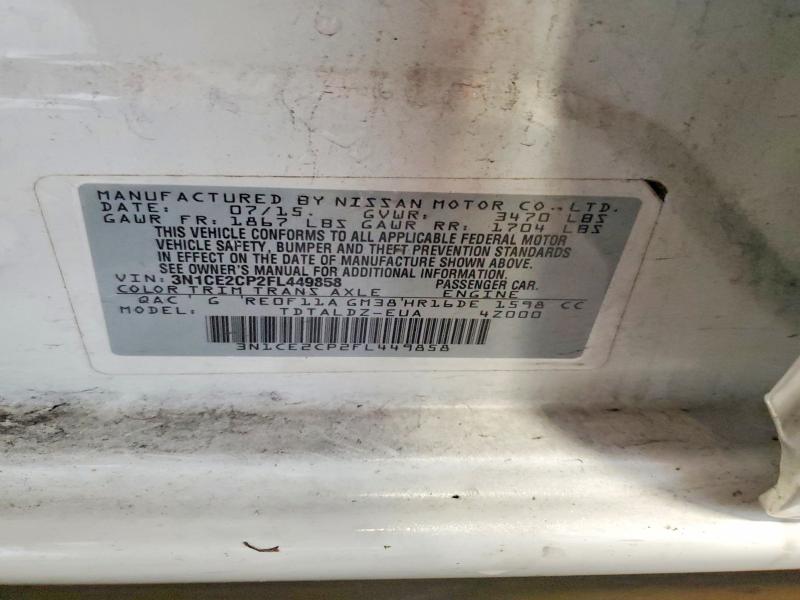 54305026 :رقم المزاد ، 3N1CE2CP2FL449858 vin ، 2015 Nissan Versa Note مزاد بيع