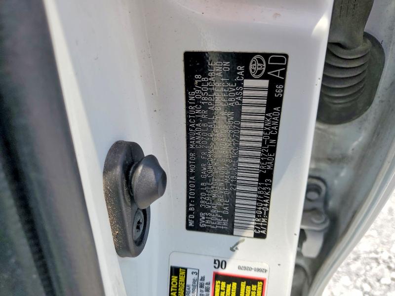 Aukcja sprzedaży 2019 Toyota Corolla, vin: 2T1BURHE1KC177070, numer aukcji: 52654126