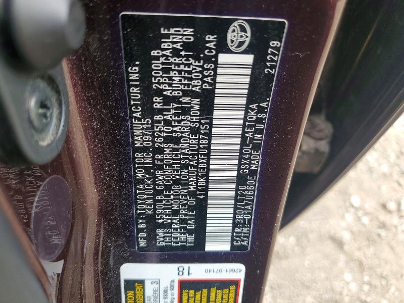 Продаж на аукціоні авто 2015 Toyota Avalon, vin: 4T1BK1EBXFU187151, номер лоту: 52762746