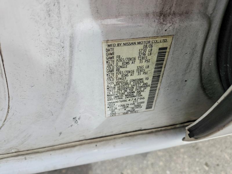 54145486 :رقم المزاد ، 1N6AD07U46C474796 vin ، 2006 Nissan Frontier مزاد بيع