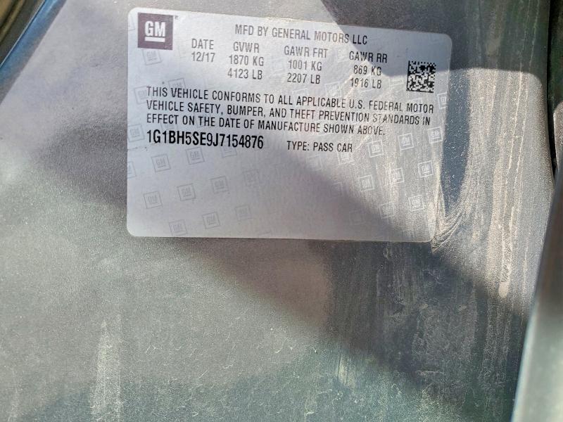 Продаж на аукціоні авто 2018 Chevrolet Cruze, vin: 1G1BH5SE9J7154876, номер лоту: 52737336
