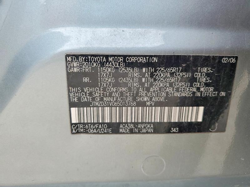 Aukcja sprzedaży 2006 Toyota Rav4, vin: JTMZD31V065013768, numer aukcji: 53016016