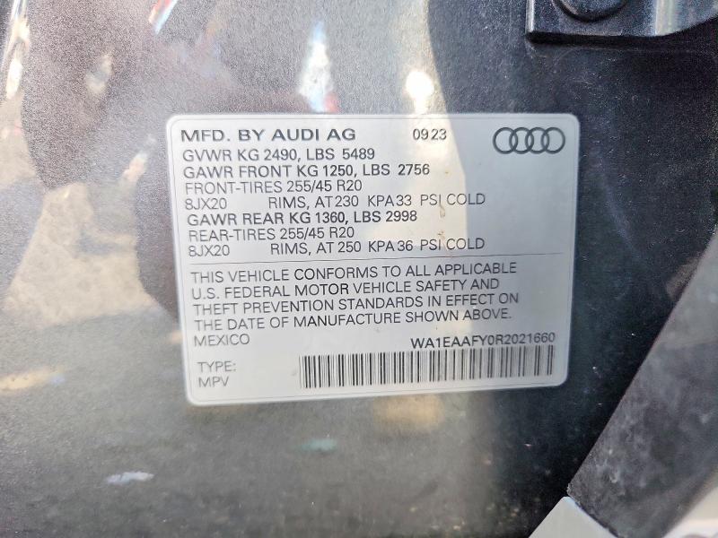 Продаж на аукціоні авто 2024 Audi Q5, vin: WA1EAAFY0R2021660, номер лоту: 52189516