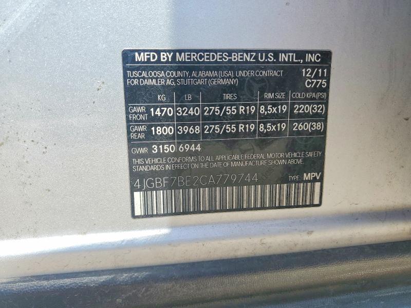 Aukcja sprzedaży 2012 Mercedes-benz Gl, vin: 4JGBF7BE2CA779744, numer aukcji: 55149846