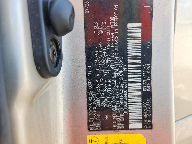 Продаж на аукціоні авто 2004 Lexus Rx, vin: JTJGA31U440016641, номер лоту: 52208476