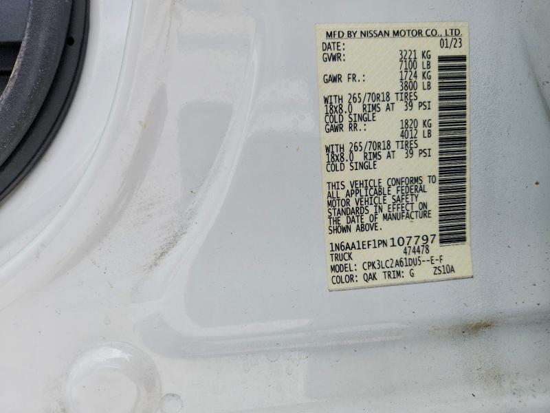 Aukcja sprzedaży 2023 Nissan Titan, vin: 1N6AA1EF1PN107797, numer aukcji: 55102656