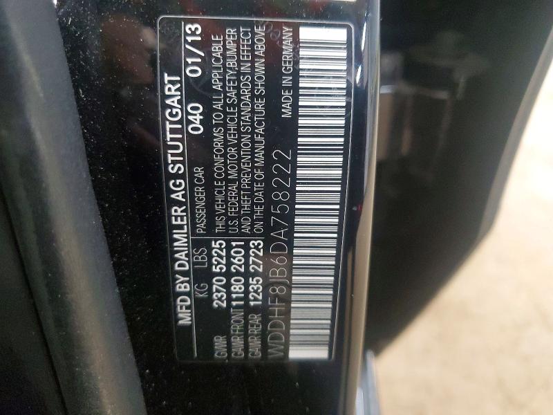 2013 Mercedes-benz E მანქანა იყიდება აუქციონზე, vin: WDDHF8JB6DA758222, აუქციონის ნომერი: 52031326