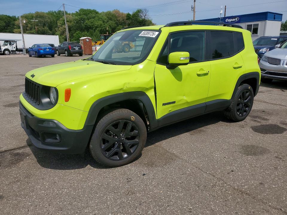 2018 Jeep Renegade მანქანა იყიდება აუქციონზე, vin: ZACCJBBB7JPH56263, აუქციონის ნომერი: 55389726
