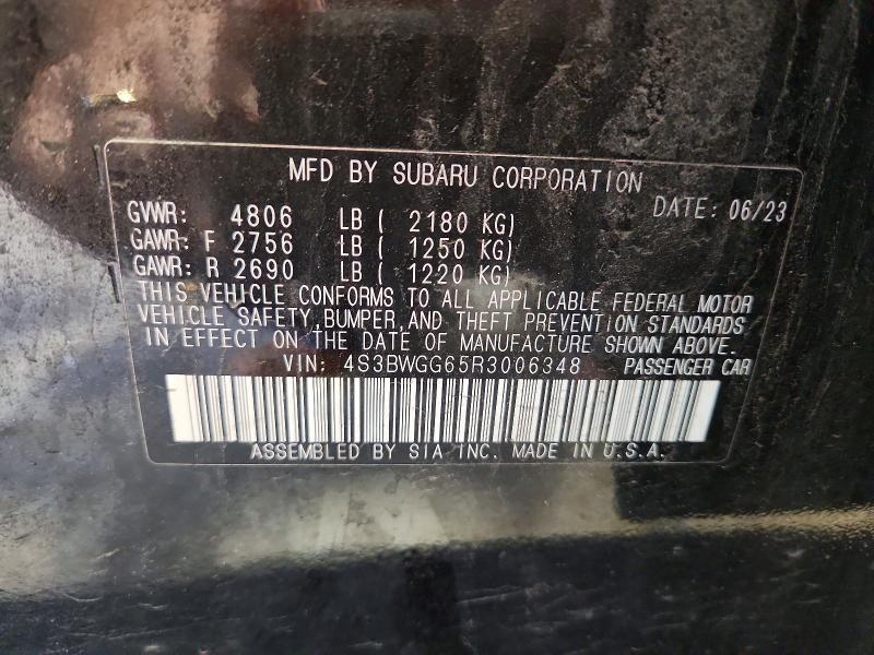 2024 Subaru Legacy მანქანა იყიდება აუქციონზე, vin: 4S3BWGG65R3006348, აუქციონის ნომერი: 53760296
