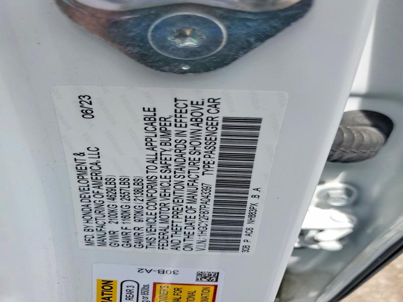 2023 Honda Accord მანქანა იყიდება აუქციონზე, vin: 1HGCY2F87PA043397, აუქციონის ნომერი: 55211506