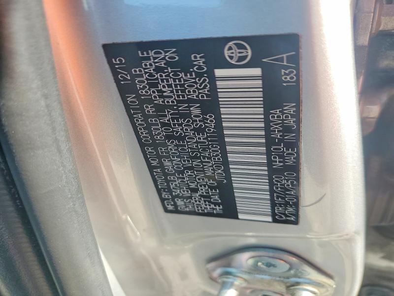 53909016 :رقم المزاد ، JTDKDTB30G1119466 vin ، 2016 Toyota Prius C مزاد بيع