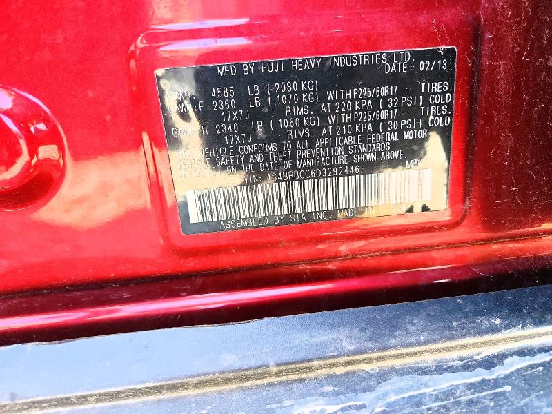 2013 Subaru Outback მანქანა იყიდება აუქციონზე, vin: 4S4BRBCC6D3292446, აუქციონის ნომერი: 52443886