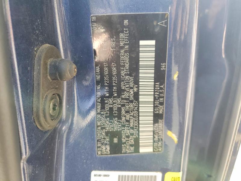 2018 Toyota Sienna მანქანა იყიდება აუქციონზე, vin: 5TDYZ3DC0JS914357, აუქციონის ნომერი: 52050086