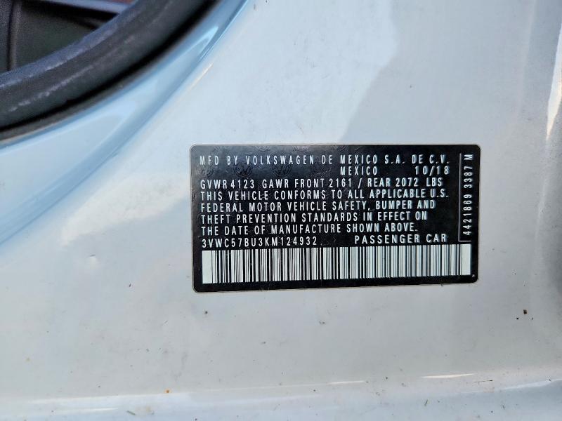 Aukcja sprzedaży 2019 Volkswagen Jetta, vin: 3VWC57BU3KM124932, numer aukcji: 52306956