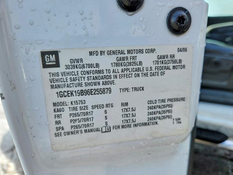 2006 Chevrolet Silverado მანქანა იყიდება აუქციონზე, vin: 1GCEK19B96E255879, აუქციონის ნომერი: 54294496