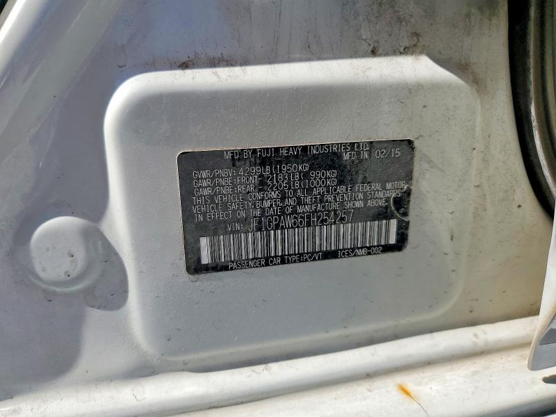 2015 Subaru Impreza მანქანა იყიდება აუქციონზე, vin: JF1GPAW66FH254257, აუქციონის ნომერი: 52751806