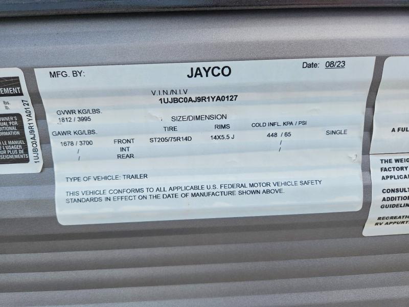 Aukcja sprzedaży 2024 Jayc Jay Flight, vin: 1UJBC0AJ9R1YA0127, numer aukcji: 52957006