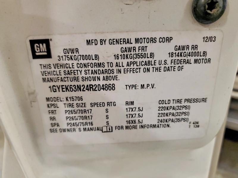 Продажа на аукционе авто 2004 Cadillac Escalade, vin: 1GYEK63N24R204868, номер лота: 51916346