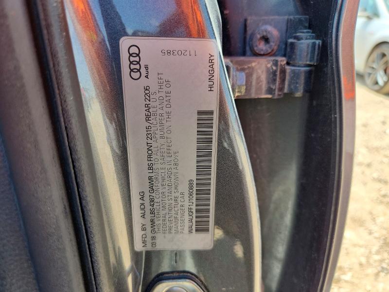 Продаж на аукціоні авто 2018 Audi A3, vin: WAUAUGFF1J1060889, номер лоту: 54394326