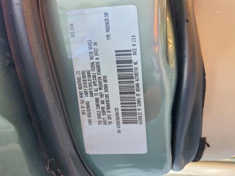 Aukcja sprzedaży 2004 Subaru Legacy, vin: 4S3BH675647641737, numer aukcji: 53883886