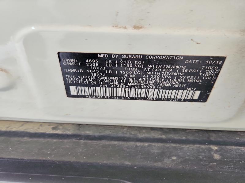 Aukcja sprzedaży 2019 Subaru Outback, vin: 4S4BSATC6K3255814, numer aukcji: 53762716