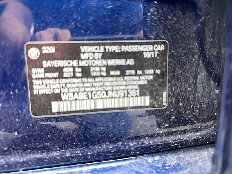 Продажа на аукционе авто 2018 Bmw 320, vin: WBA8E1G50JNU91361, номер лота: 52349796