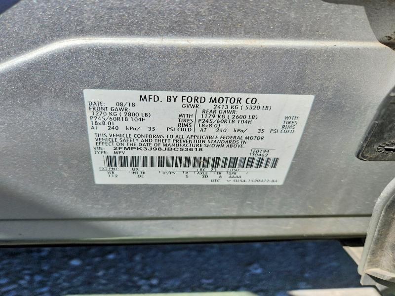 Aukcja sprzedaży 2018 Ford Edge, vin: 2FMPK3J98JBC53618, numer aukcji: 52567846
