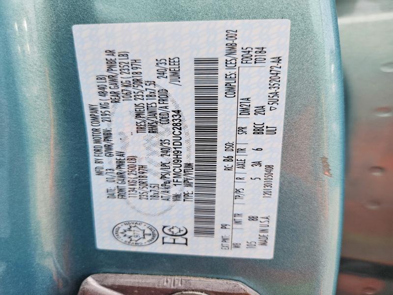 53575686 :رقم المزاد ، 1FMCU9H91DUC28334 vin ، 2013 Ford Escape مزاد بيع