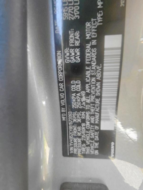54889026 :رقم المزاد ، YV4952CY8B1572093 vin ، 2011 Volvo Xc90 مزاد بيع