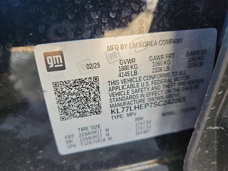54211696 :رقم المزاد ، KL77LHEP7SC242065 vin ، 2025 Chevrolet Trax مزاد بيع